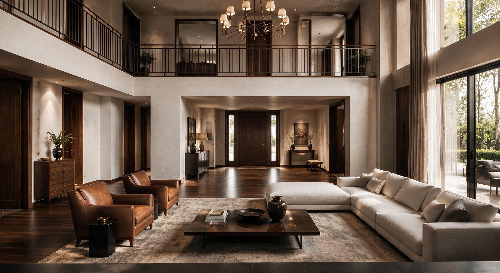 Living room viewed toward the entrance hall